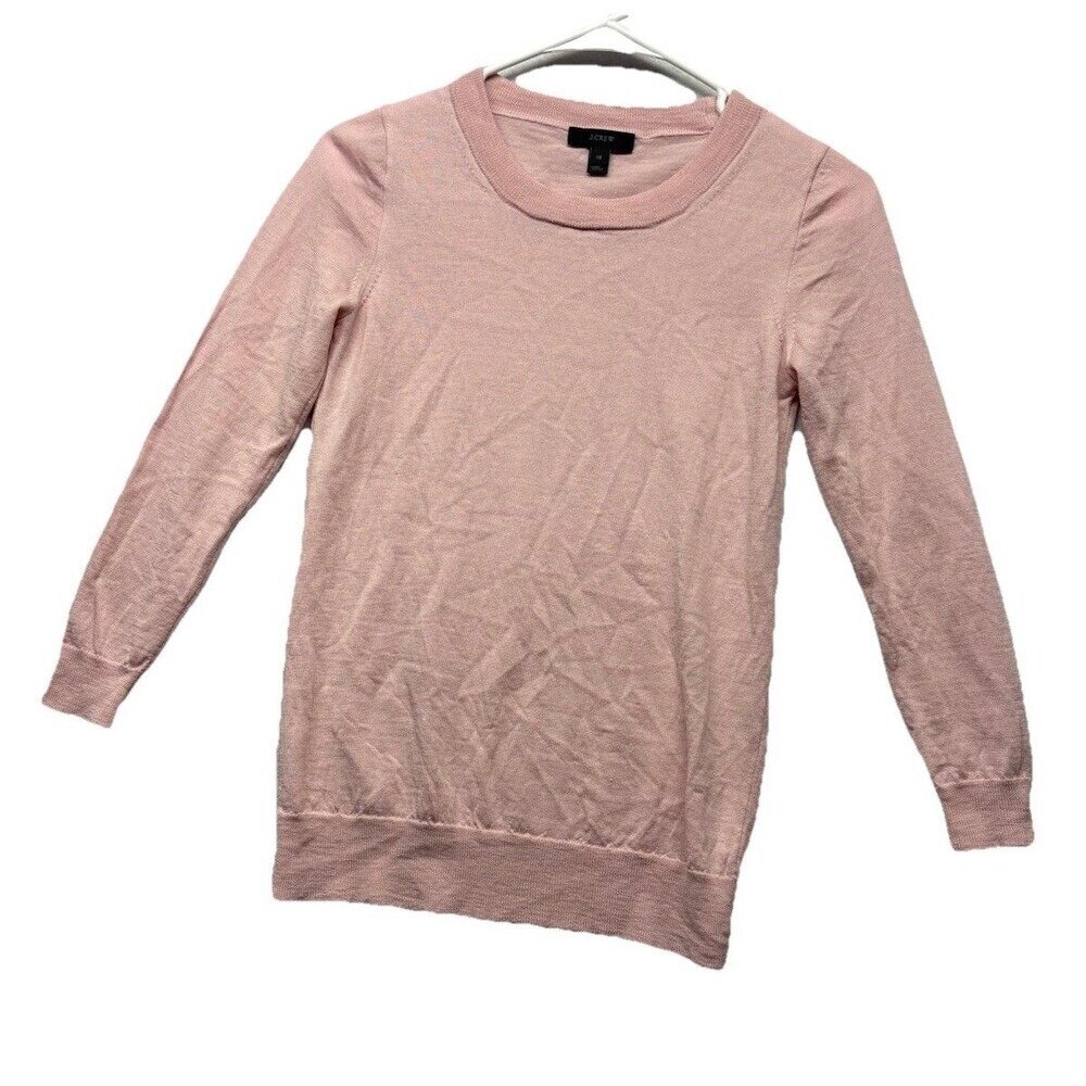 J.Crew Classic Tippi Merino Wool Sweater Size XS Pink Crew Neck Valentines